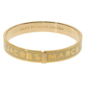 Marc by Marc Jacobs Cream and Gold Tone Logo Bracelet